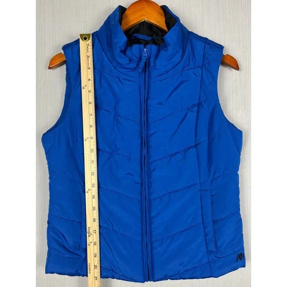 Aeropostale Puffer Vest Mens Medium Blue A87 Quilted Full Zip Sleeveless Jacket - Picture 7 of 7